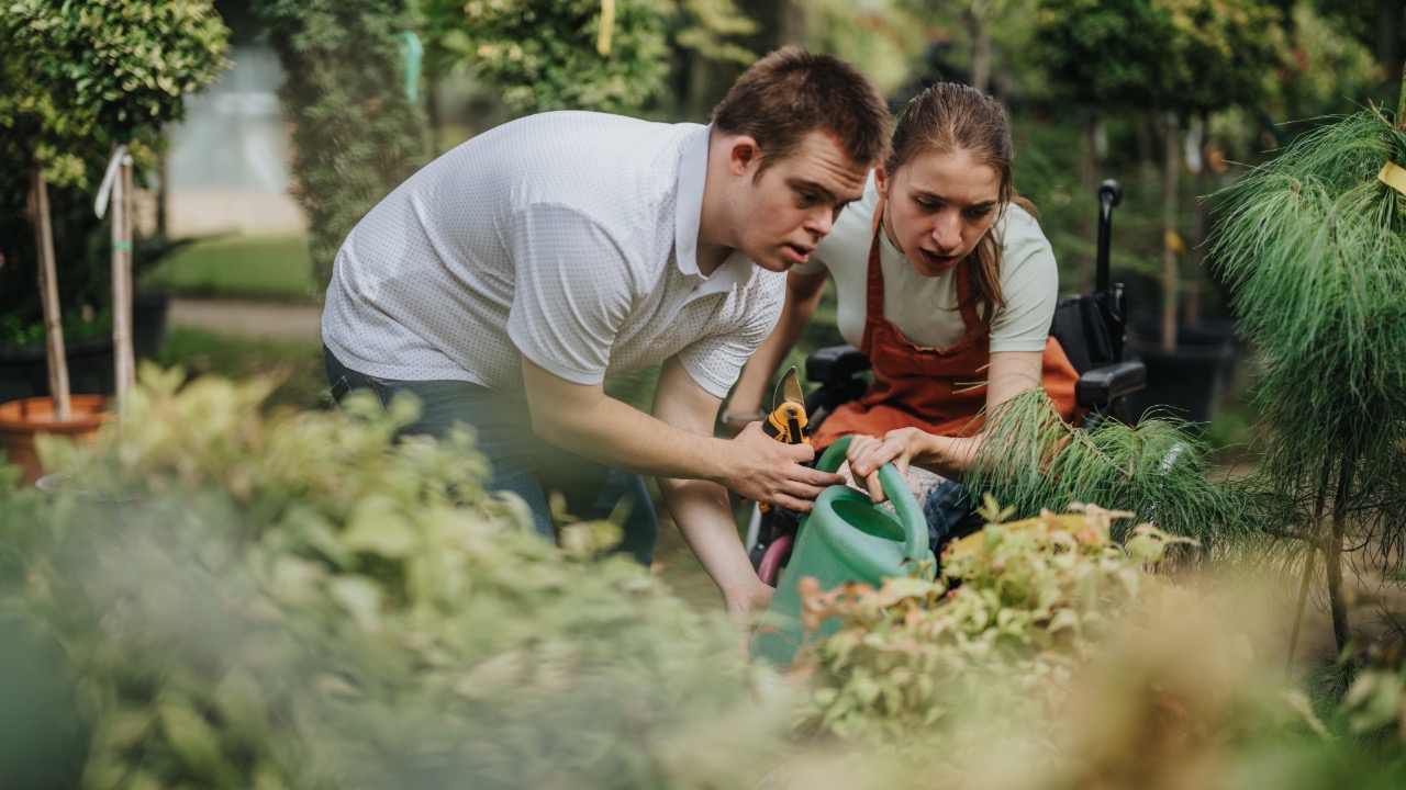 Gardeners with disabilities working